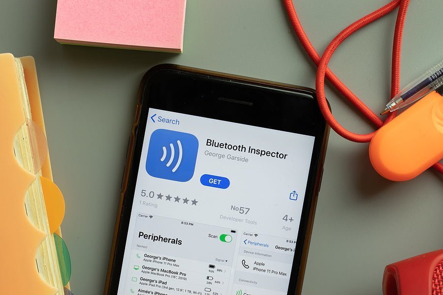 Bluetooth inspector on a cellphone