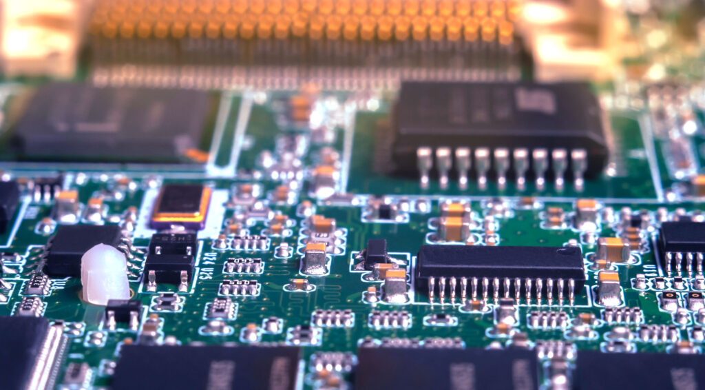 a printed circuit board with components